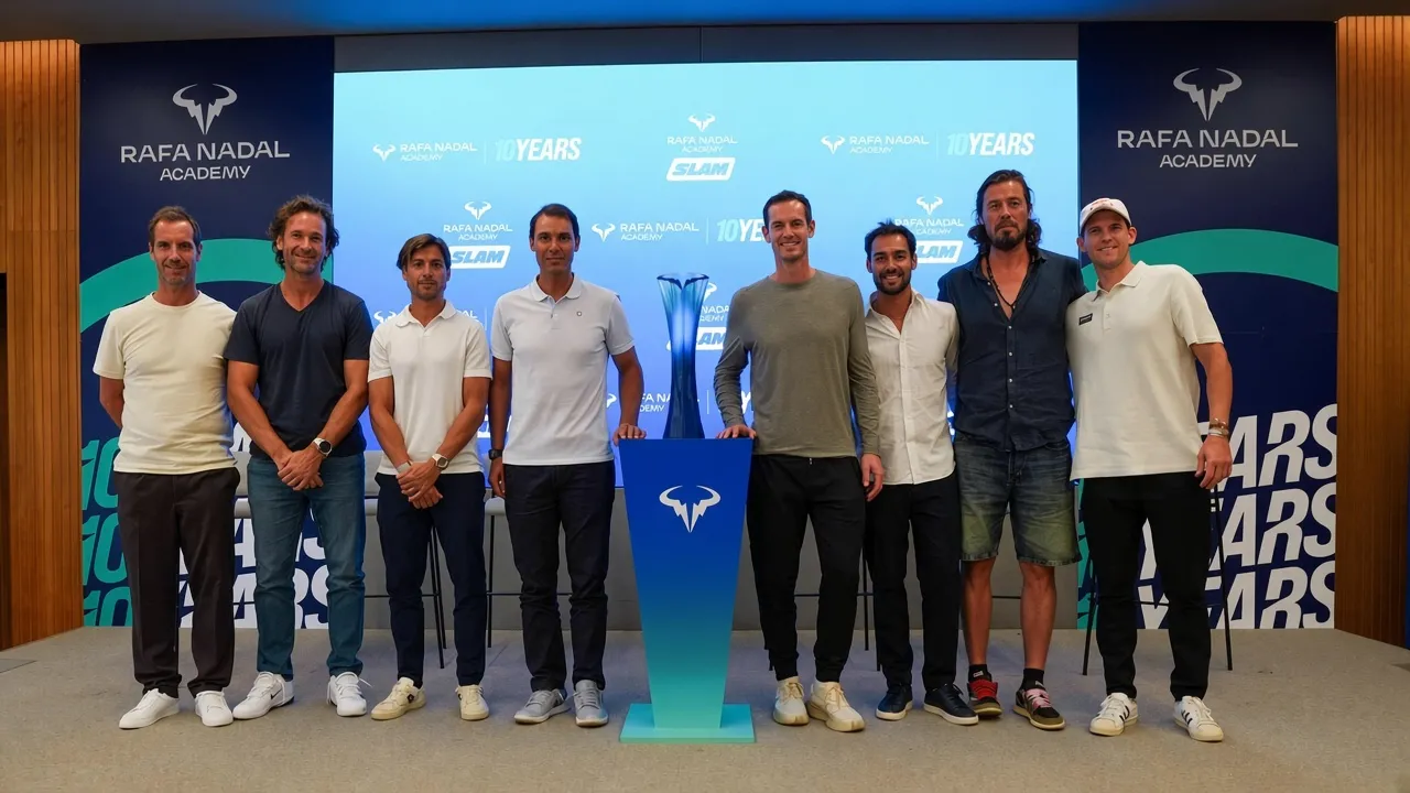 Rayakan Hari Jadi Akademi Tenis, Rafael Nadal Dan Andy Murray Kembali Ke Lapangan