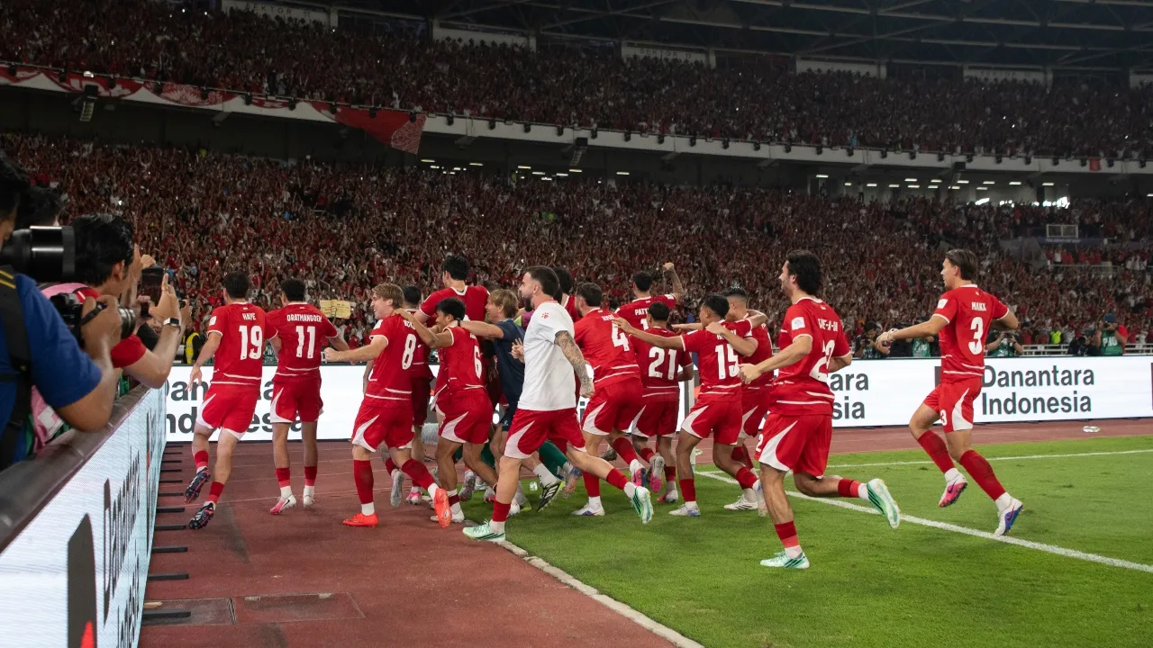 Pemain timnas Indonesia ketika merayakan gelar juara