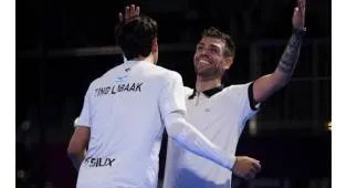 Perayaan Ganda Libaak Alfonso di FIP Premier Padel Castello Jerman P2
