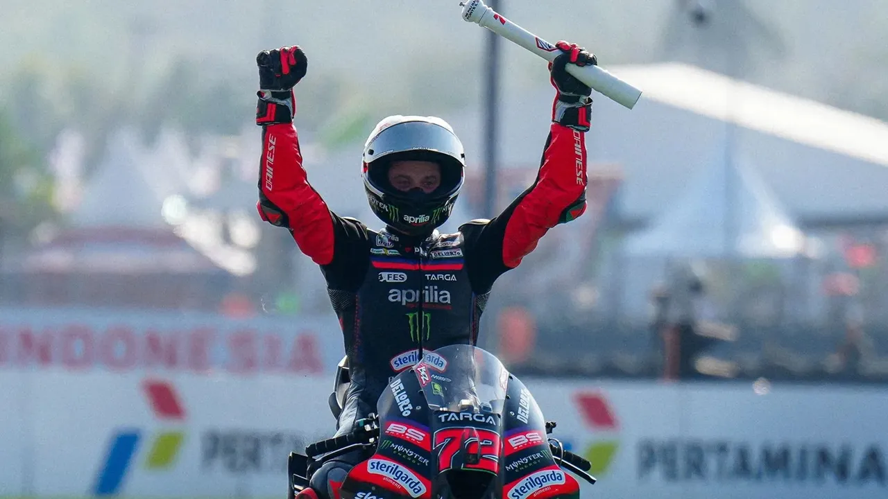 Marco Bezzecchi menang di MotoGP Indonesia 2026.