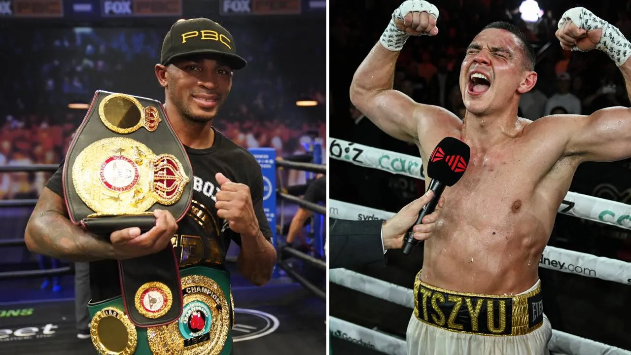 Tim Tszyu (kanan) dan Erislandy Lara. (Foto: Fight TV)