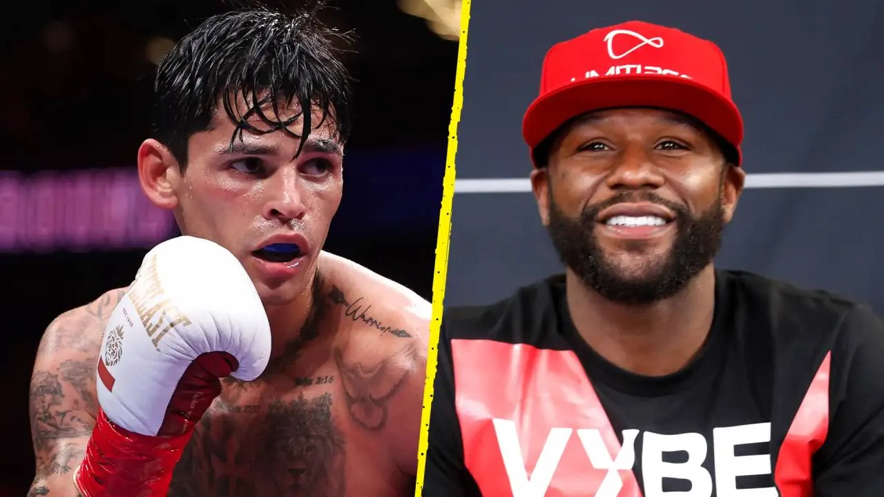 Ryan Garcia (kiri) dan Floyd Mayweather. (Foto: Fight TV)