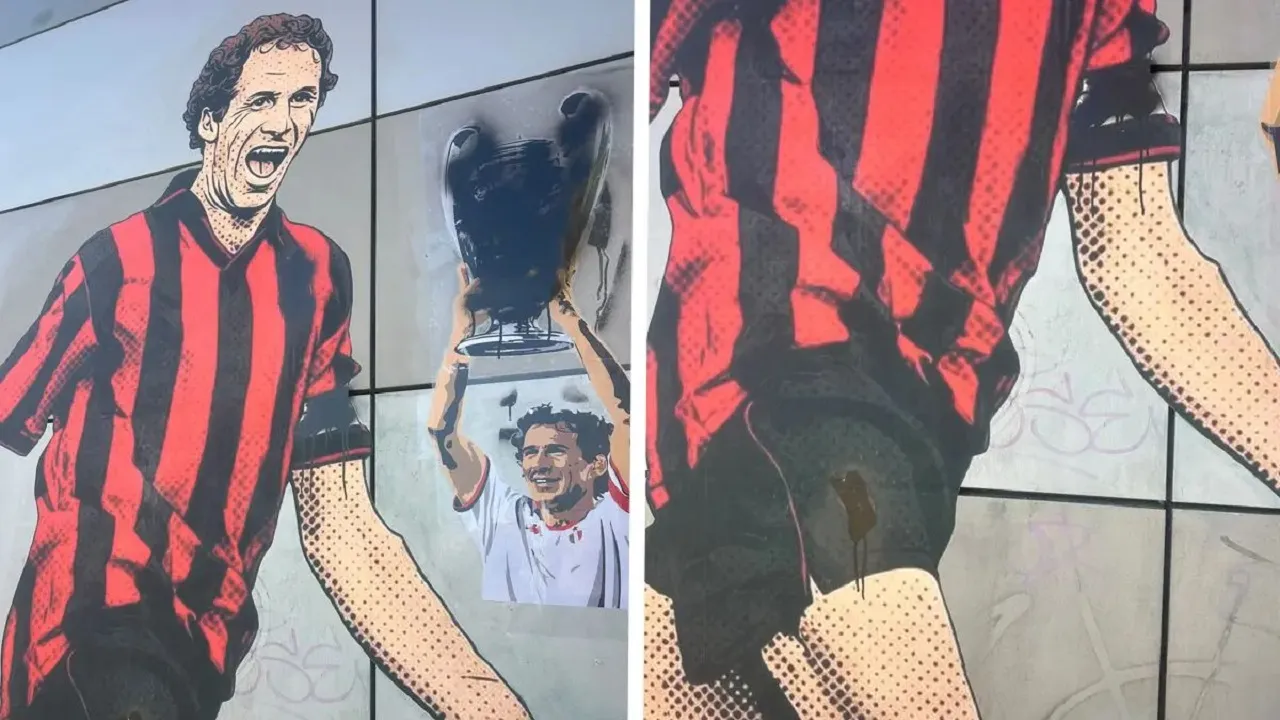Baru Dipulihkan, Mural Franco Baresi di Casa Milan Kembali Dirusak